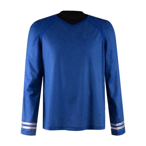 Herren Star Series Kostüm Shirt Kirk/Scotty/Spock Cosplay T-Shirts, blau, 3X-Groß von Generic