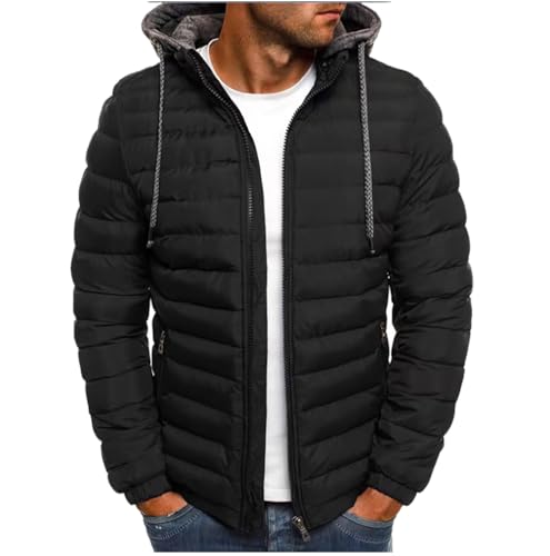 Herren Steppjacke Herbst Winter Verdicken Warm Stehkragen übergangsmantel Leicht Daunenbaumwolle Gepolstert Stepp Mäntel Daunenjacke Schwarz XL Herren Steppjacke Herbst Winter Verdicken Warm Stehkragen übergangsmantel Leicht Daunenbaumwolle Gepolstert Stepp Mäntel Daunenjacke Schwarz XL von Generic