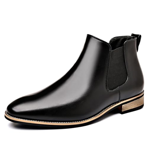 Herren Stiefel PU Leder Chelsea Boots Stilvoll und bequem Casual Slip On Knöchel für Business Work Party Hochzeit,Schwarz,43 EU Herren Stiefel PU Leder Chelsea Boots Stilvoll und bequem Casual Slip On Knöchel für Business Work Party Hochzeit,Schwarz,43 EU von Generic