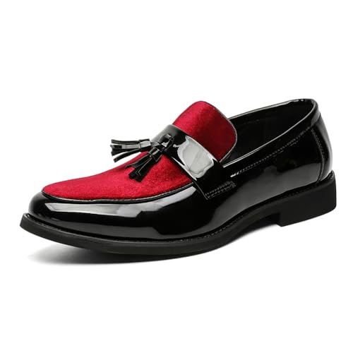 Herrenmode Quaste Loafers Bequeme Runde Zehe Schlupf Auf Business Dress Schuhe rutschfeste Arbeit Büro Casual Schuhe,Rot,44 EU Herrenmode Quaste Loafers Bequeme Runde Zehe Schlupf Auf Business Dress Schuhe rutschfeste Arbeit Büro Casual Schuhe,Rot,44 EU von Generic