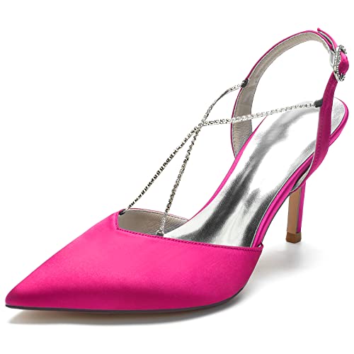 Hochzeit Schuhe Damen Heel Bridal Schuhe Slingback Stiletto High Sandalen Kleid Party Court Schuhe8.5Cm,Rose red,42 EU Hochzeit Schuhe Damen Heel Bridal Schuhe Slingback Stiletto High Sandalen Kleid Party Court Schuhe8.5Cm,Rose red,42 EU von Generic