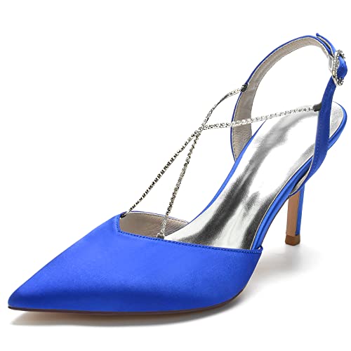 Hochzeit Schuhe Damen Heel Bridal Schuhe Slingback Stiletto High Sandalen Kleid Party Court Schuhe8.5Cm,Royal Blue,40 EU Hochzeit Schuhe Damen Heel Bridal Schuhe Slingback Stiletto High Sandalen Kleid Party Court Schuhe8.5Cm,Royal Blue,40 EU von Generic