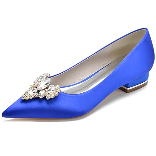 Hochzeitsschuhe Bridal Flache Schuhe Damen Bridal Pointed Toe Flache Ballerinas 2.5Cm,Royal Blue,42 EU Hochzeitsschuhe Bridal Flache Schuhe Damen Bridal Pointed Toe Flache Ballerinas 2.5Cm,Royal Blue,42 EU von Generic