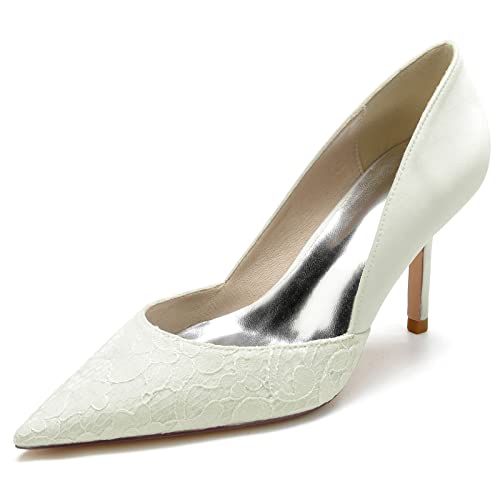 Hochzeitsschuhe Damen Bridal Sexy High Heels Pointed Toe Party Kleid Stiletto High Heels 8.5Cm,Elfenbein,40 EU Hochzeitsschuhe Damen Bridal Sexy High Heels Pointed Toe Party Kleid Stiletto High Heels 8.5Cm,Elfenbein,40 EU von Generic