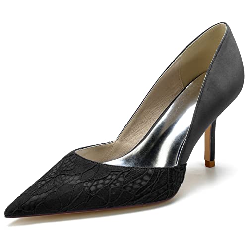 Hochzeitsschuhe Damen Bridal Sexy High Heels Pointed Toe Party Kleid Stiletto High Heels 8.5Cm,Schwarz,40 EU Hochzeitsschuhe Damen Bridal Sexy High Heels Pointed Toe Party Kleid Stiletto High Heels 8.5Cm,Schwarz,40 EU von Generic