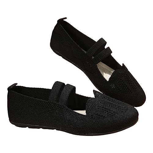 Hohe Schuhe Damen Hochzeit Modische Sommer-Damen-Turnschuhe, Streifen, Mesh, atmungsaktiv, bequem, lässig Damenschuhe Stiefeletten Schwarz (Black, 41) von Generic