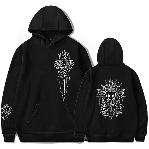 Hollow Knight Merch Hoodie Unisex Jungen Mädchen Vesselv Kapuzenpullover Top Cool Gaming Langarm Pullover, Schwarz , XL von Generic