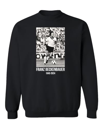 Hommage an die Beckenbauer Fußballlegende 1945-2024 Unisex-Sweatshirt mit Rundhalsausschnitt (Schwarz, Klein) von Generic
