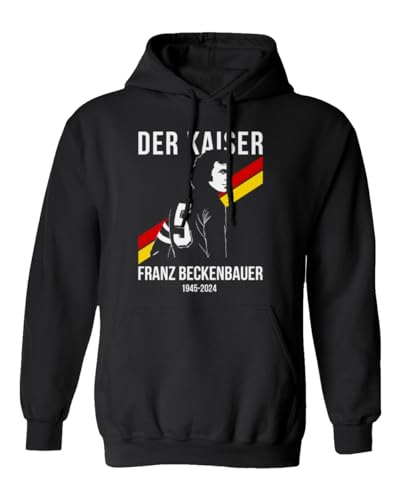 Hommage an die Fußballlegende Beckenbauer Der Kaiser Unisex-Sweatshirt mit Kapuze (Schwarz, Klein) von Generic