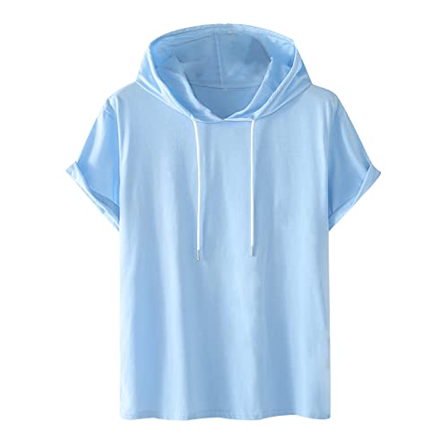 Hoodie Damen Kurzarm Einfarbig Kapuzenpullover Modische Sweatshirt Mit Kapuze Locker Kapuzenpulli Plus Size Hoody Oberteile Bequem Baumwolle Bluse Sommer Klassisch Tops Sportshirt Sommershirts von Generic