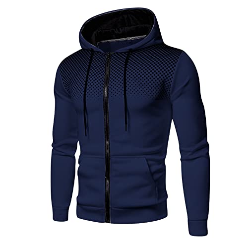 Hoodie Herren,Pullover Herren Tupfen Zip up Langarm Hoodie mit Kapuze Reißverschluss Kapuzenpullover Sweatjacke Winter Sweatshirt Lose Kapuzenjacke Kapuzenpulli Pulli Casual Sport Herbst von Generic