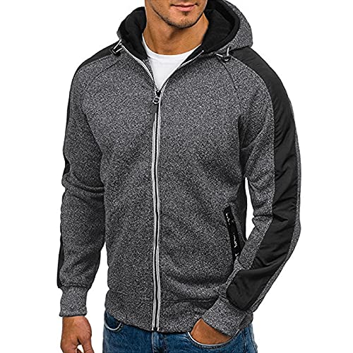 Hoodie Herren,Pullover Herren Zip up Langarm Hoodie mit Kapuze Kapuzenpullover mit Reißverschluss Sweatjacke Kordelzug Casual Sport Herbst Winter Sweatshirt Kapuzenjacke Kapuzenpulli Pulli von Generic