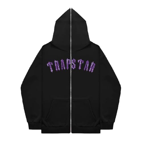 Hoodie Herren Kapuzenpullover Trapstar Hoodies Herren Trapstar Druck Jacke Zip Up Kapuzenjacke Pullover Herbst Winter Trapstar Oversize Streetwear Tracksuit Unisex Kapuzenpullover Sportswear von Generic