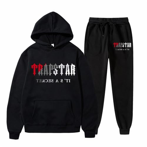 Hoodie Herren Oversize Trapstar Anzug Herren Jogginganzug Oversized Damen Freizeitanzug Trapstar Anzug Kinder Y2K Hoodie Damen Hoodie Y2K Herren Trapstar Hoodie Schwarz Y2K Herren-Schwarzs von Generic