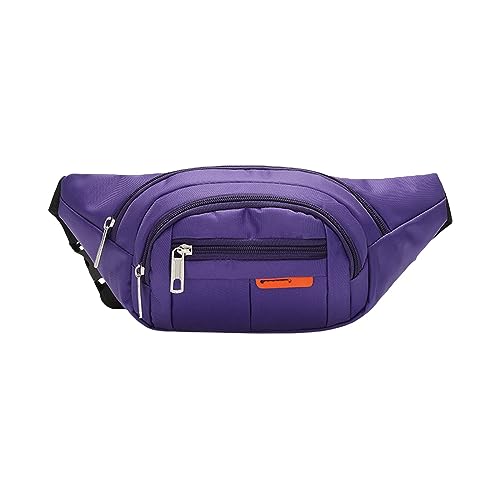 Hüfttaschen Für Running Fanny Pack Herren- und Damen-Handy-Out-of-Home-Casual-Kuriertasche, Bedruckte eng anliegende Geldbörse Hüfttaschen (Purple, One Size) von Generic