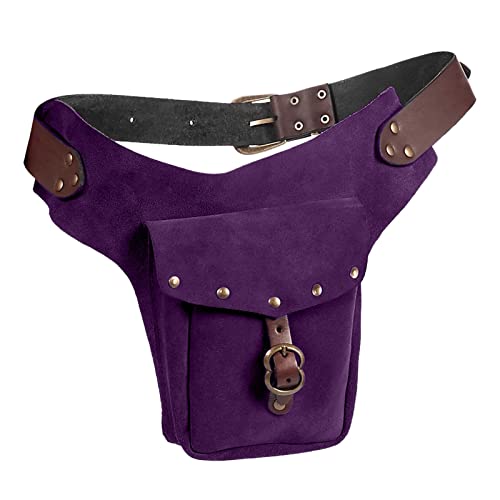 Hüfttaschen Outdoor Vintage mittelalterliche Hüfttasche Tasche kleine Geldbörse sportlich Reiten Hüfte Fanny Taille Hüfttaschen Damen (Purple, One Size) von Generic