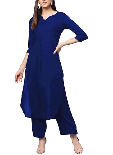 Indische Damen-Anzughose aus Baumwolle, Einheitsgröße, Beige, königsblau, 42 von Generic