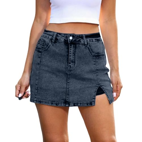 Jeans Hosenrock Damen Sommer - Rock mit Kurz Hose High Waist kurz-Hosen Asymmetrische Culotte-Shorts A-Linien Jeansrock Teenager Mädchen Hotpants Y2K Minirock Stretch Denim-Shorts Jeans Hosenrock Damen Sommer - Rock mit Kurz Hose High Waist kurz-Hosen Asymmetrische Culotte-Shorts A-Linien Jeansrock Teenager Mädchen Hotpants Y2K Minirock Stretch Denim-Shorts von Generic