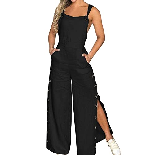 Jeanslatzhose Damen Latzhose Jeans Lange Hose Denim Overall Jumpsuit Playsuit Jeans Vintage Loose Fit Romper Hoseanzug von Generic