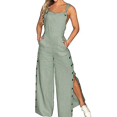 Jeanslatzhose Damen Latzhose Jeans Lange Hose Denim Overall Jumpsuit Playsuit Jeans Vintage Loose Fit Romper Hoseanzug von Generic