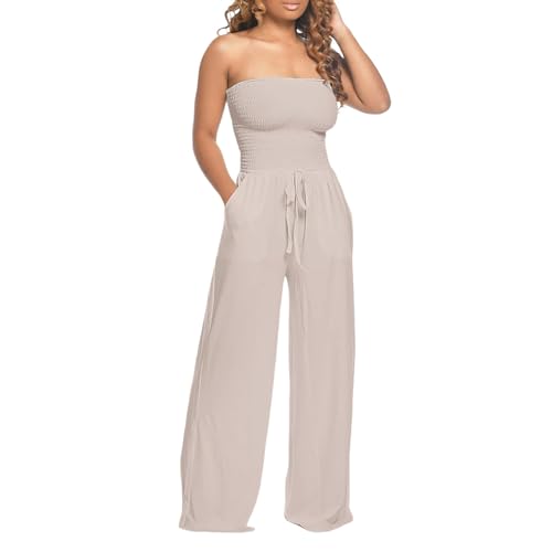 Jumpsuit Damen Elegant Sommer Ärmellos Overall Einteiler Hosenanzug Festlich Hochzeit Sexy Trägerlos Bandeau Overall Party Urlaub Hohe Taille Playsuit Romper Hosenanzüge Jumpsuits für Damen Jumpsuit Damen Elegant Sommer Ärmellos Overall Einteiler Hosenanzug Festlich Hochzeit Sexy Trägerlos Bandeau Overall Party Urlaub Hohe Taille Playsuit Romper Hosenanzüge Jumpsuits für Damen von Generic
