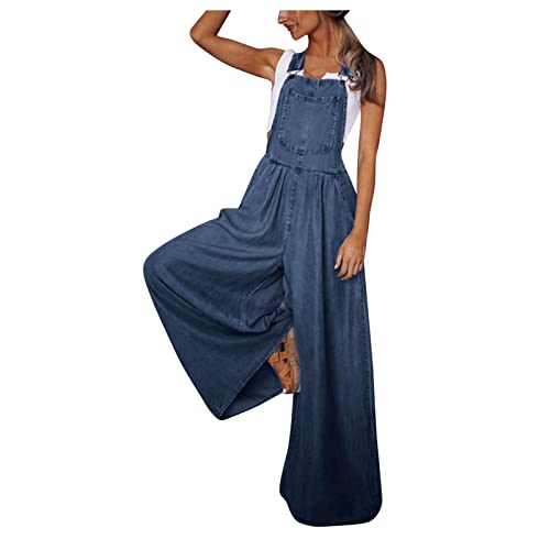 Jumpsuit Damen kuschelig Damen Mädchen Latzhose Jeans Boyfriend Denim Overall Jumpsuit Jeans Casual Lose Hose Lange Baggy Sommeroverall Jeanslatzhose Romper ap44 von Generic