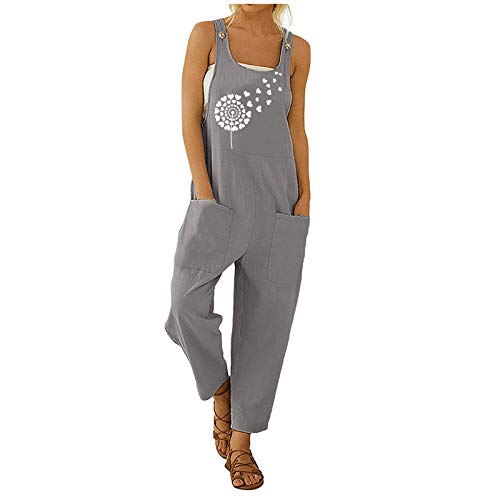 Jumpsuits Für Damen Sommer with Pockets Overall Latzhose Stylisch Latzhose Damen Arbeitshose garten Spaghetti-Träge Einfarbig Sleeveless Front Cutout Wide Leg Jumpsuit von Generic