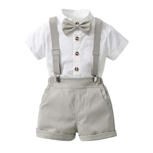 Jungen 4-teiliges Gentleman Anzüge Klassische Kinderbekleidung Kinder Kurzarm Hemd + Shorts + Hosenträger + Fliege Festliche Taufe Hochzeit Gentleman Shorts Set für Kleinkinder 0-10 Jahre Jungen 4-teiliges Gentleman Anzüge Klassische Kinderbekleidung Kinder Kurzarm Hemd + Shorts + Hosenträger + Fliege Festliche Taufe Hochzeit Gentleman Shorts Set für Kleinkinder 0-10 Jahre von Generic