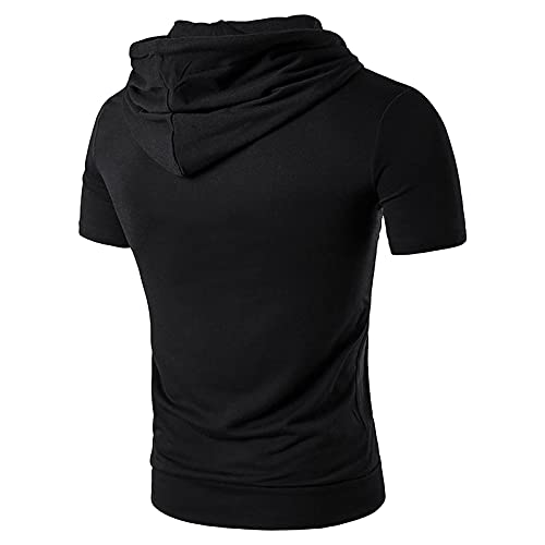 Kapuzenshirt Herren Kurzarm Kurzarm Hoodie Herren Sport Taschen T-Shirt Mit Kapuze Herren Herren Sport Tank Top Gym Hoodie Muskelshirt Herren Sport Oberteil von Generic