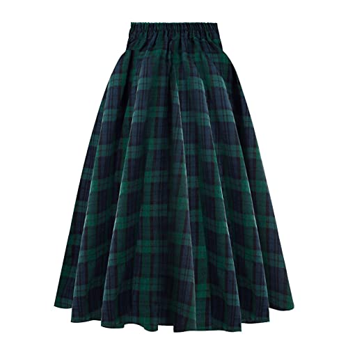 Karierter Rock Damen Midi, Midirock A Linie, Plisseerock Damen Knielang Schottenrock Röcke Kleid mit Knöpfen Wickelrock für Frauen Skirt Freizeitrock Kariert Herbstrock Sommerrock Elegant Kleidung Karierter Rock Damen Midi, Midirock A Linie, Plisseerock Damen Knielang Schottenrock Röcke Kleid mit Knöpfen Wickelrock für Frauen Skirt Freizeitrock Kariert Herbstrock Sommerrock Elegant Kleidung von Generic