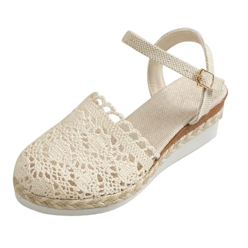 Keilabsatz Schuhe Damen Sommer Espadrilles Vorne Geschlossen Sandalen Elegant Bequem Sommerschuhe Boho Strandsandalen Keilabsatz Römersandalen Plateau Keilschuhe Frauen Sandaletten Keilabsatz Schuhe Damen Sommer Espadrilles Vorne Geschlossen Sandalen Elegant Bequem Sommerschuhe Boho Strandsandalen Keilabsatz Römersandalen Plateau Keilschuhe Frauen Sandaletten von Generic