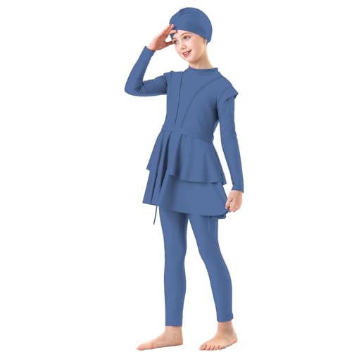 Kinder Baby Mädchen Muslimischen Badeanzug Islamischen Ganzkörper Full Cover Langarm Top Hose Burkini Set Schwimmanzug Einfarbig Bademode Rock mit Mütze Teenager Kinder Baby Mädchen Muslimischen Badeanzug Islamischen Ganzkörper Full Cover Langarm Top Hose Burkini Set Schwimmanzug Einfarbig Bademode Rock mit Mütze Teenager von Generic