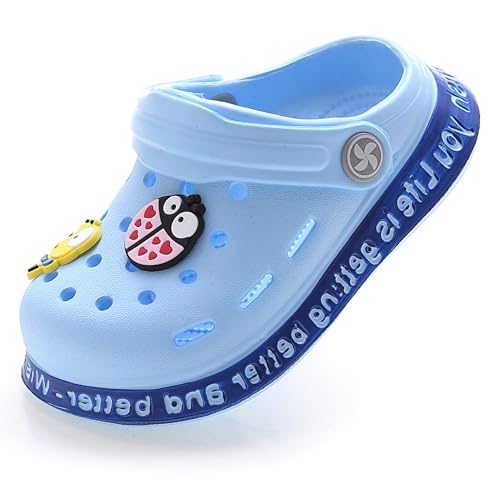 Kinder Clogs Pantoletten Hausschuhe Gartenschuhe Mädchen Strand Sandalen Slip on Badeschuhe Gummi Gartenclogs Badeschlappen Kinder Clogs Kinder Hausschuhe Kinder von Generic