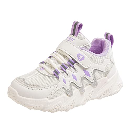 Kinder Kinder Sportschuhe Frühling/Sommer Bunte Mesh Herzförmige Muster Brief Gedruckt Casual Schuhe Party Geburtstag Schule Sneaker Mädchen 22 (Z2-Purple, 28 Toddler) von Generic