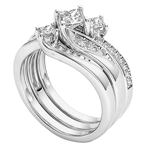 Kinder Ringe Für Mädchen Silber Gold Promise Ringe zartes Design Knoten Set Mode Ring Licht Luxus High Grade Ring (Silver, 10) von Generic