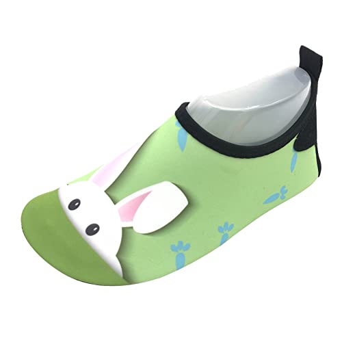 Kinder dünne und atmungsaktive Schwimmschuhe Wasserpark Cartoon Gummisohlen Strand Socken Schuhe Haut Tauchen Schuhe Weiße Abendschuhe für Mädchen (Green, 5.5-6 Years Little Child) von Generic