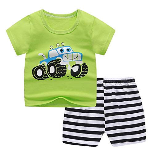 Kinderanzug 92 Kleinkind Kind Baby Jungen Mädchen Kurzarm Comic-Töpfe Hemd + Hosen Outfits-Set Kleidung Junge 2 Jahre von Generic