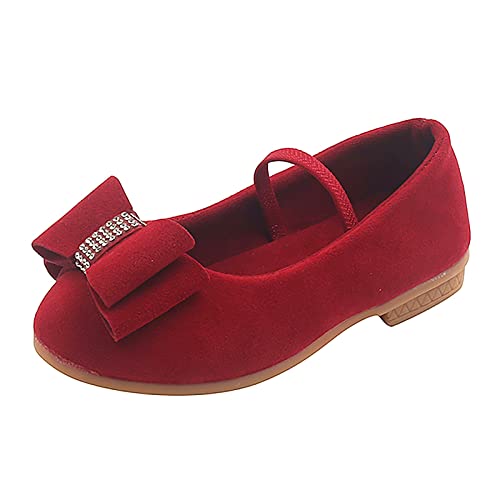 Kindersandale Mädchen Prinzessin Schuhe Kleinkind Kleinkind Kinder Baby Bowknot Single Sandalen Schuhe Gummistiefel Kinder (Red, 23 Toddler) von Generic