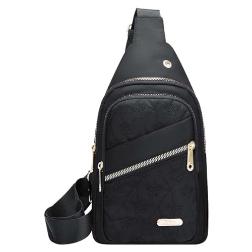 Kinderwagen Taschen Schwarz Umhängetaschen für Damen und Herren, zum Wandern, Umhängetasche, Bakpack mit Kopfhörerloch, Schultergurt, Körpertasche für Reisen Eislaufschuhe Taschen (Black, A) von Generic