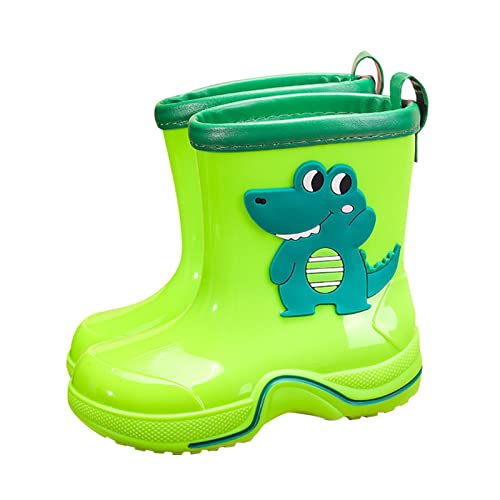 Kinderwinterstiefel Regenstiefel für Kinder, strukturierte Sohlen, rutschfeste, leichte, bequeme Regenschuhe für Grundschüler Winterstiefel Wasserdicht 35 (Green, 32 Big Kids) von Generic