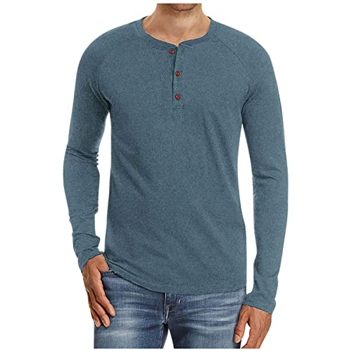 Knopfleiste V-Ausschnitt Langarm Pulloveroberteil Herren Langarm T-Shirt Männer Einfarbig Herren Langarm Oberteil Männer Langarmshirts Relaxed Fit Frühling Herbst Modischem von generic