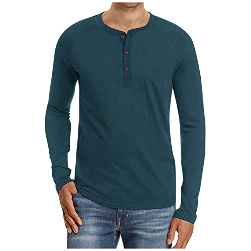 Knopfleiste V-Ausschnitt Langarm Pulloveroberteil Herren Langarm T-Shirt Männer Einfarbig Herren Langarm Oberteil Männer Langarmshirts Relaxed Fit Frühling Herbst Modischem von generic