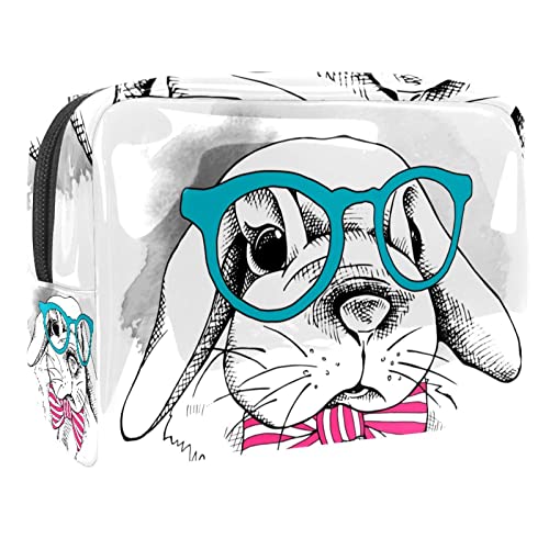 Kosmetikkoffer Mädchen Weißes Kaninchen Kulturtasche Portable Waschtasche Kosmetik Organizer Kapazität 18.5x7.5x13cm von Generic