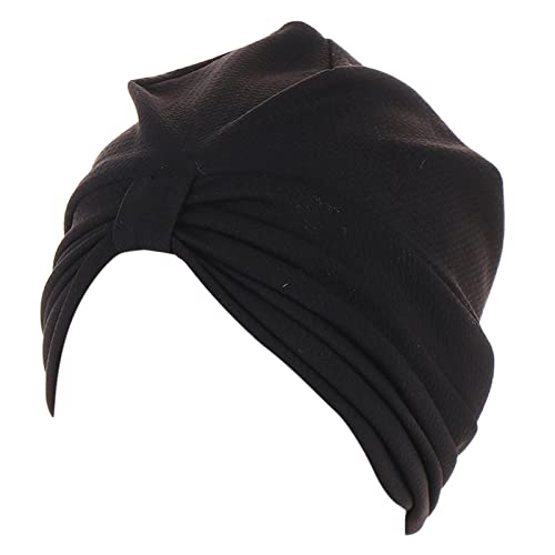 Krebs Kopf Hut Kappe Ethno Bohemian Floral Hair Cover Wrap Turban Kopfbedeckung Turban Kappe für Frauen Stirnbänder für Frauen Mode (b-schwarz, Einheitsgröße) von Generic