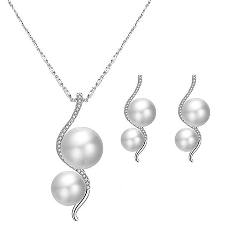 Kristallanhänger Halskette Ohrringe Premium-Qualität Damen Frauen Modeschmuck Schmuck Sets Schmuck Koffer für Männer, A-Sliver, Einheitsgröße von Generic