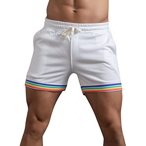 Kurze Hosen Herren Sport Sportshorts Stoffgürtel aus 100% Baumwolle Baumwolle Bermuda Tennishose Kurz Hose Herren Bund und Atmungsaktive Herren in klassischen Farben von Generic