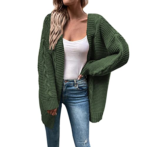 Kuschel Strickjacke Damen - Damen-Herbst- und Winter-Volltonfarbe mit -Muster, langärmlige Strickjacke Strick Cardigan Herren von Generic