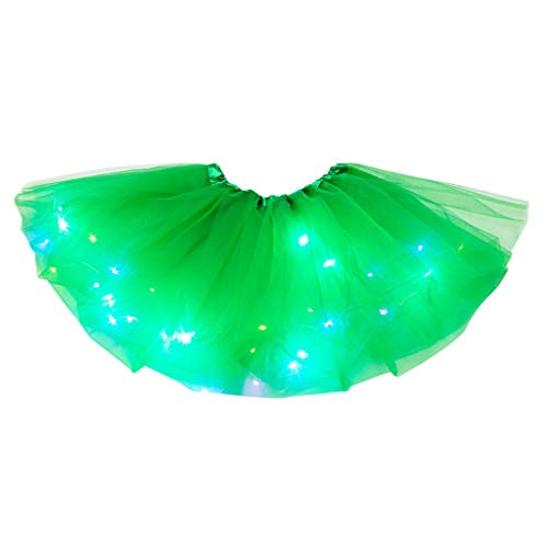 LED Tütü Rock Kurz Damen 50er Tüllrock Minirock Stern Pailletten Rockabilly Petticoat Ballett Tanzen Unterrock Dehnbaren Ballettrock Vintage Erwachsene Tutu für Fancy Dress Festliche Karneval Kostüm von Generic