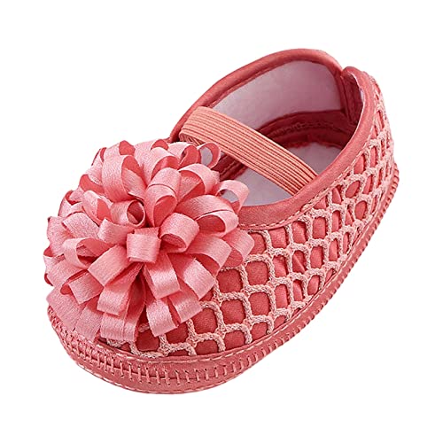 Lammfell Pantoffeln Damen Babyschuhe, modische Baumwollschuhe, niedliche Baby-Prinzessinnenschuhe mit Abendschuhen, Kleinkindschuhe Hausschuhe Mädchen Kuschelig (Hot Pink, 18.5 Infant) von Generic