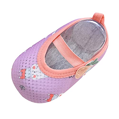 Lauflernschuhe Drinnen Baby Zeichentrickmädchen Barfuß Schuhe, die rutschfeste Schuhe für Kinder Haus Schuhe Baby (Purple, 22.5 Toddler) von Generic